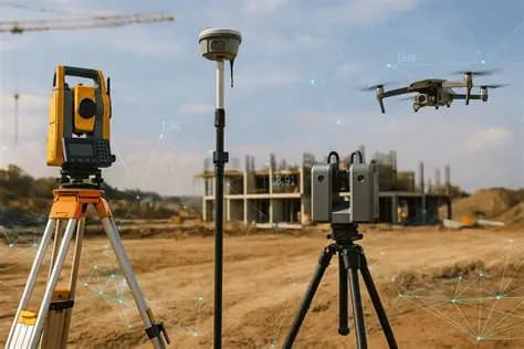 Récepteur GPS GNSS, station totale et scanner laser