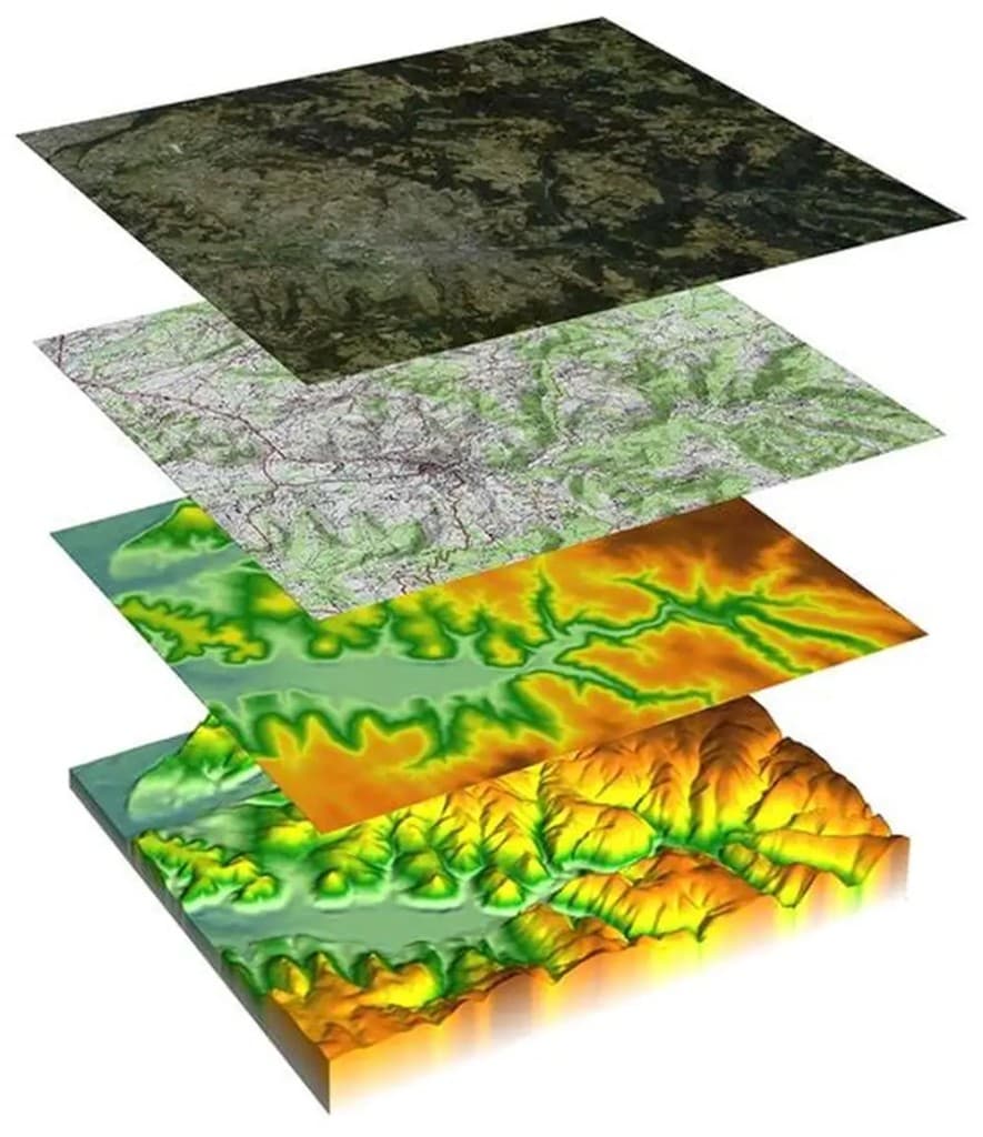 Couches SIG — carte, cadastre, orthophoto et topographie